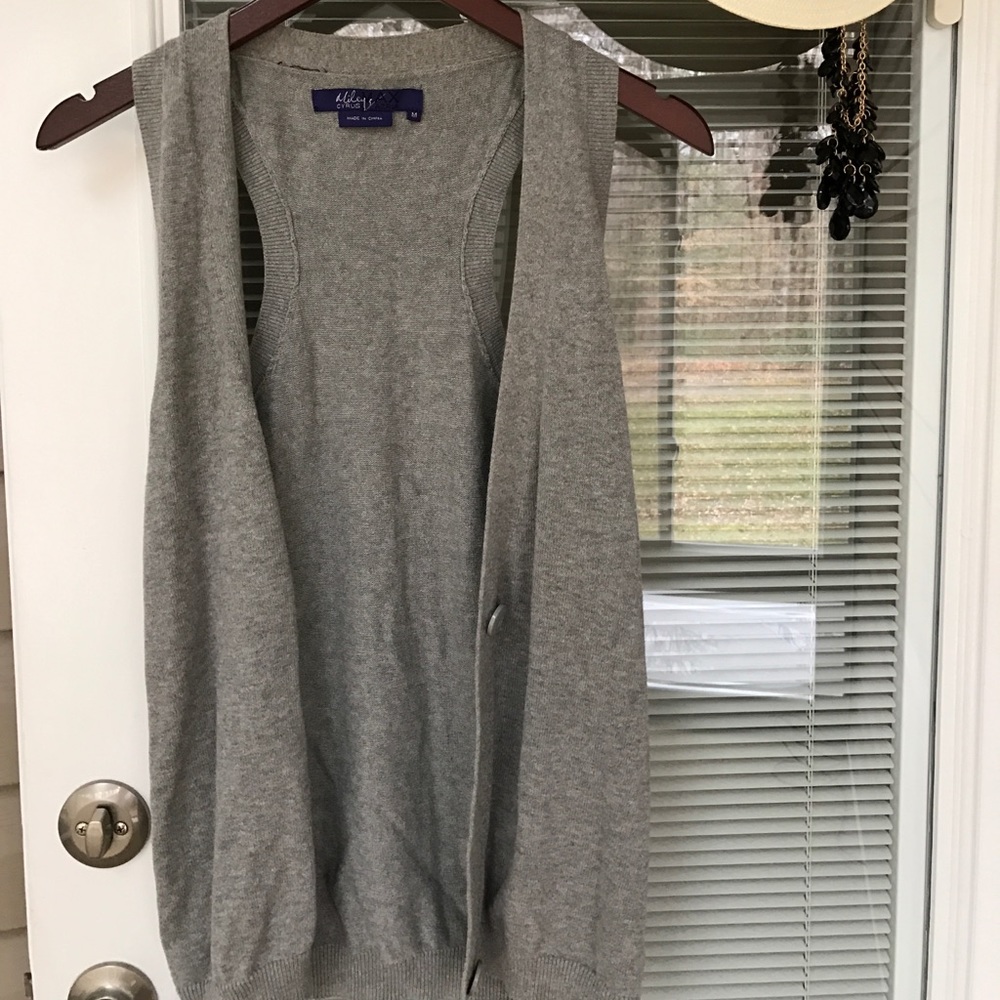 Gray Button Down Sweater Vest